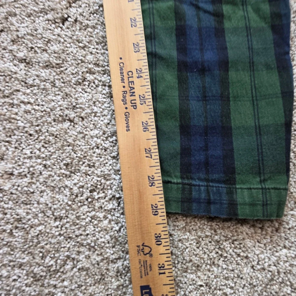 Levis XX Chino Mens 29x32 Green Navy Black Watch Plaid Tapered Pants 85226-0121